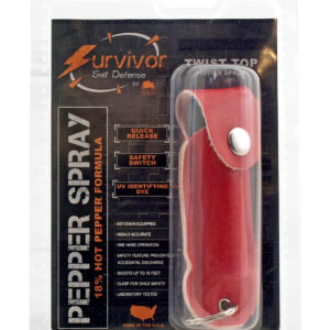 1/2 Ounce Survivor Pepper Spray Keychain - Red