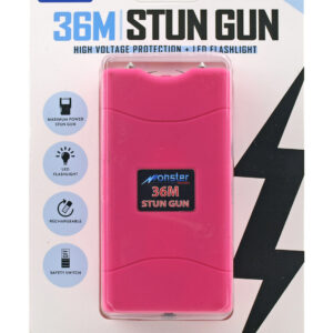 High Voltage Stun Gun with LED Flashlight - Pink