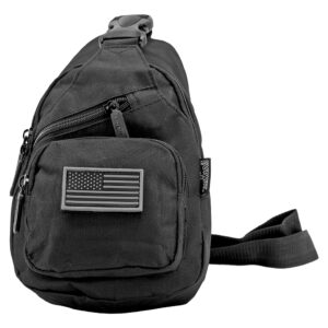 Military Side Sling Bag - Black
