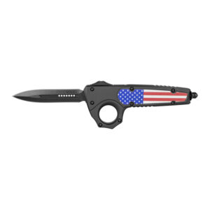 American Flag Inlay Tactical Spear Point Blade OTF Automatic Knife